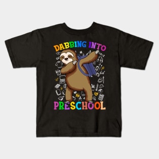 Dabbing Into Preschool Sloth Shirt Back To School Gifts Kids T-Shirt